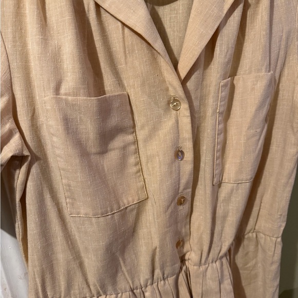 Vintage JC Penny Beige Button-Up Dress - Picture 3 of 5